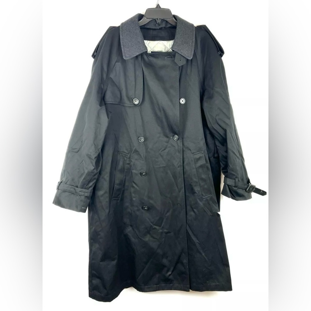 Hart Schaffner Marx Men’s Burnett Black Trench Coat Size 42R